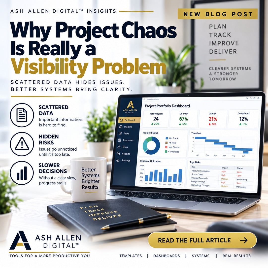 Ash Allen Digital decision-ready dashboard blog graphic with premium executive dashboard mockup
