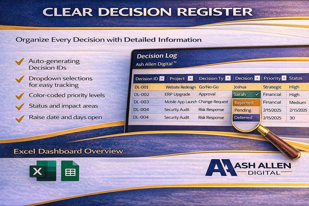 Decision Log Excel Template