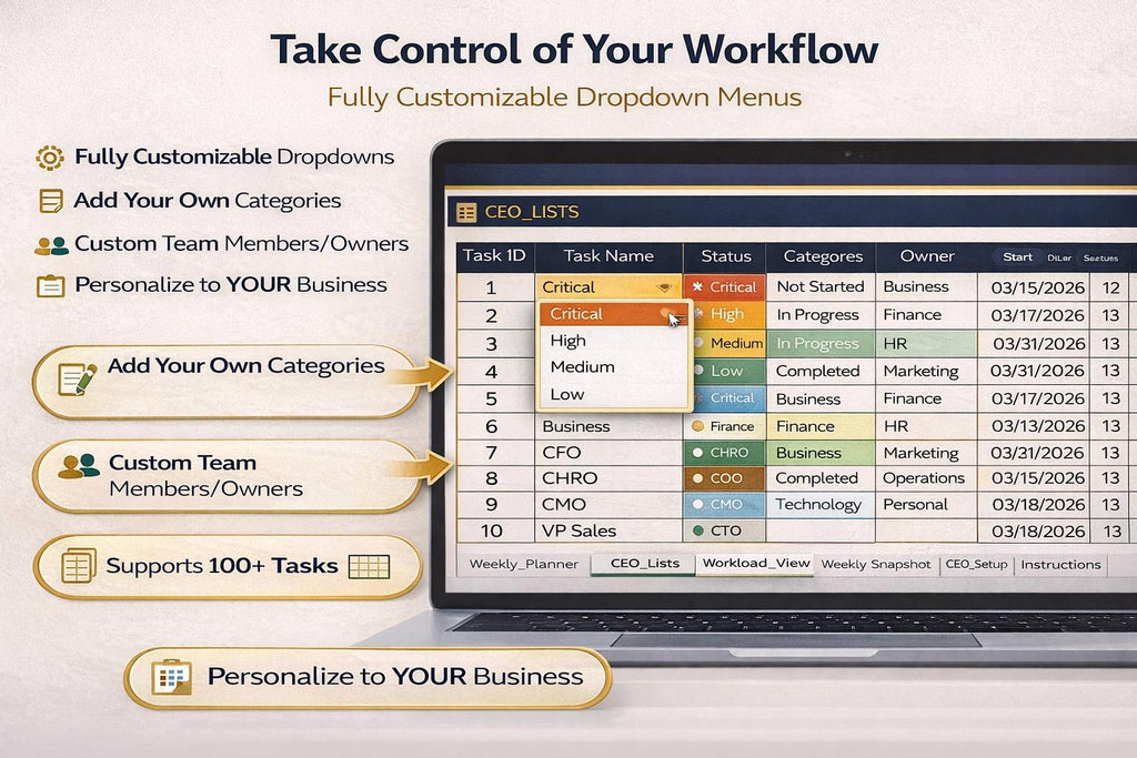 CEO Dashboard Excel Template