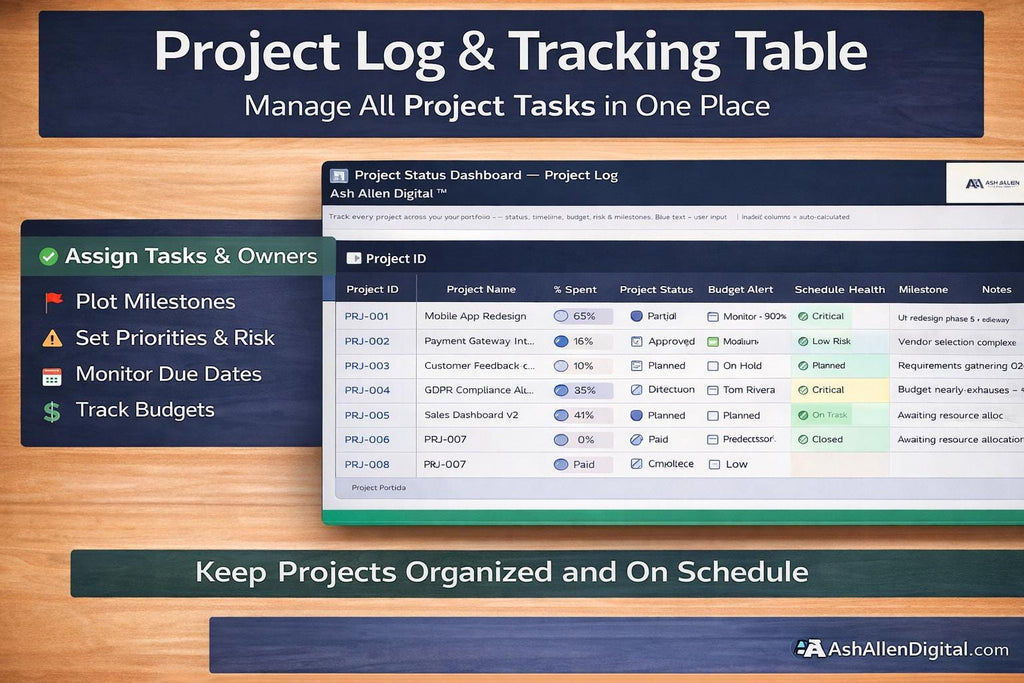 Project Schedule Tracker Excel Template