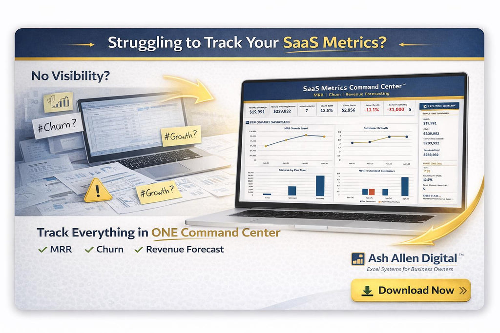 SaaS Dashboard Excel Template
