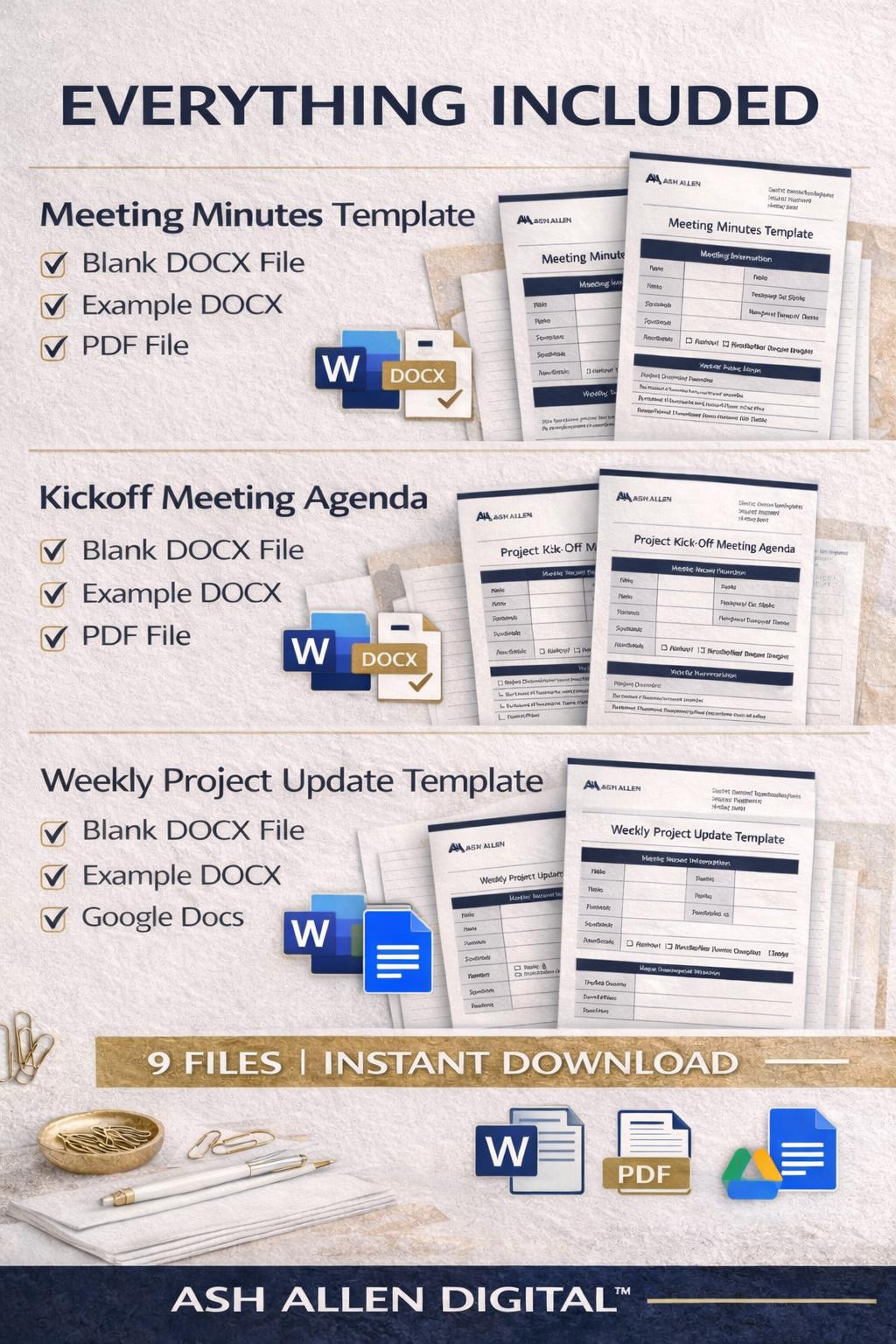 Meeting Minutes Template Bundle