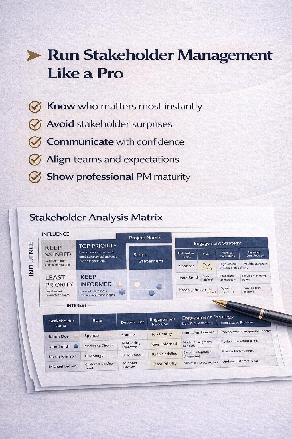Stakeholder Analysis Matrix Template