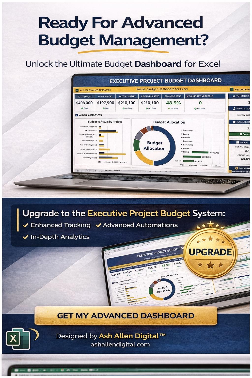 Project Budget Dashboard Excel