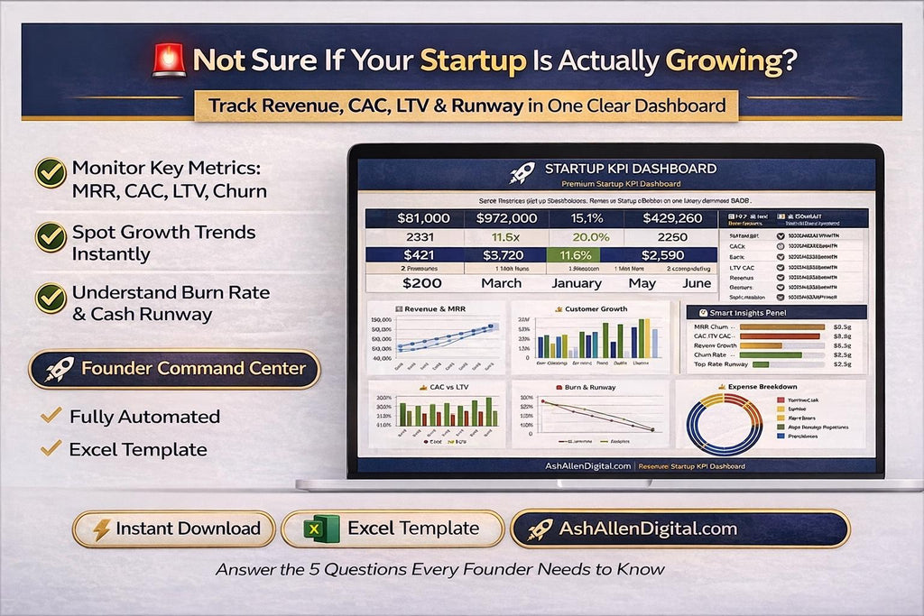 Startup Kpi Dashboard Excel Template