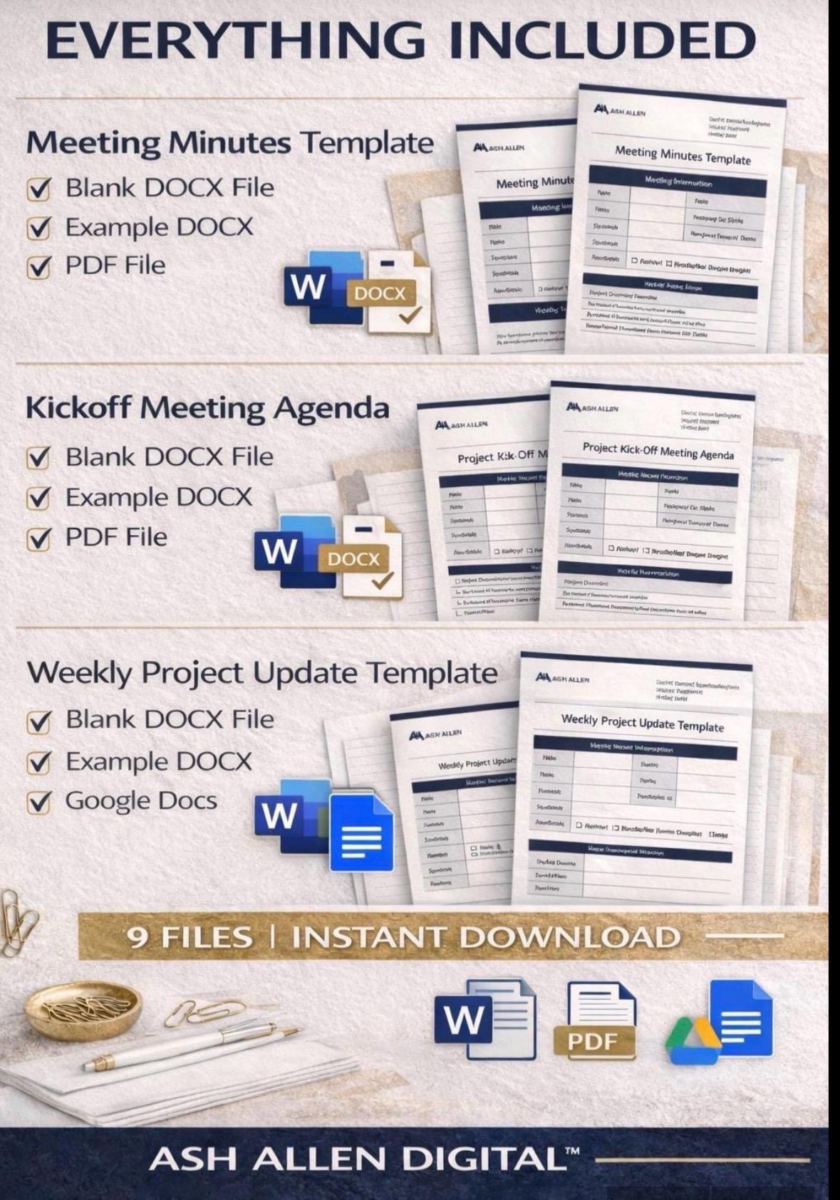 Meeting Minutes Template Bundle