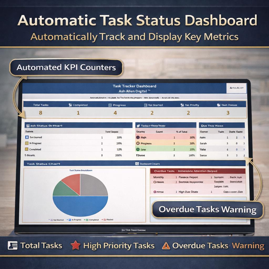 Task Tracker Dashboard Excel Template