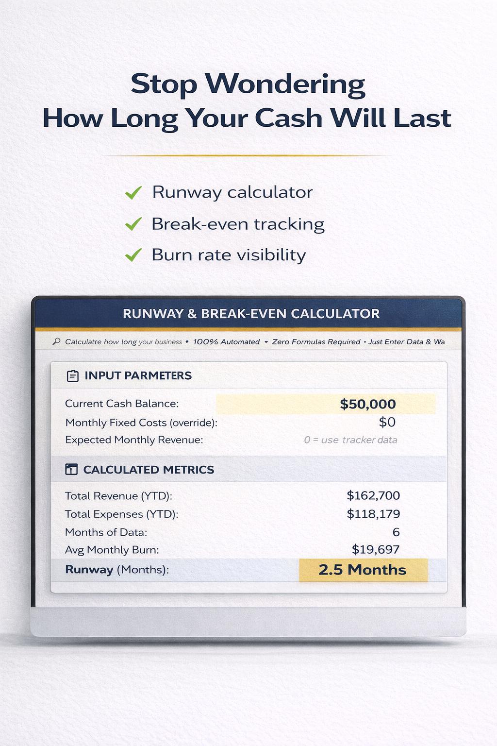 Small Business Financial Control System Excel Template