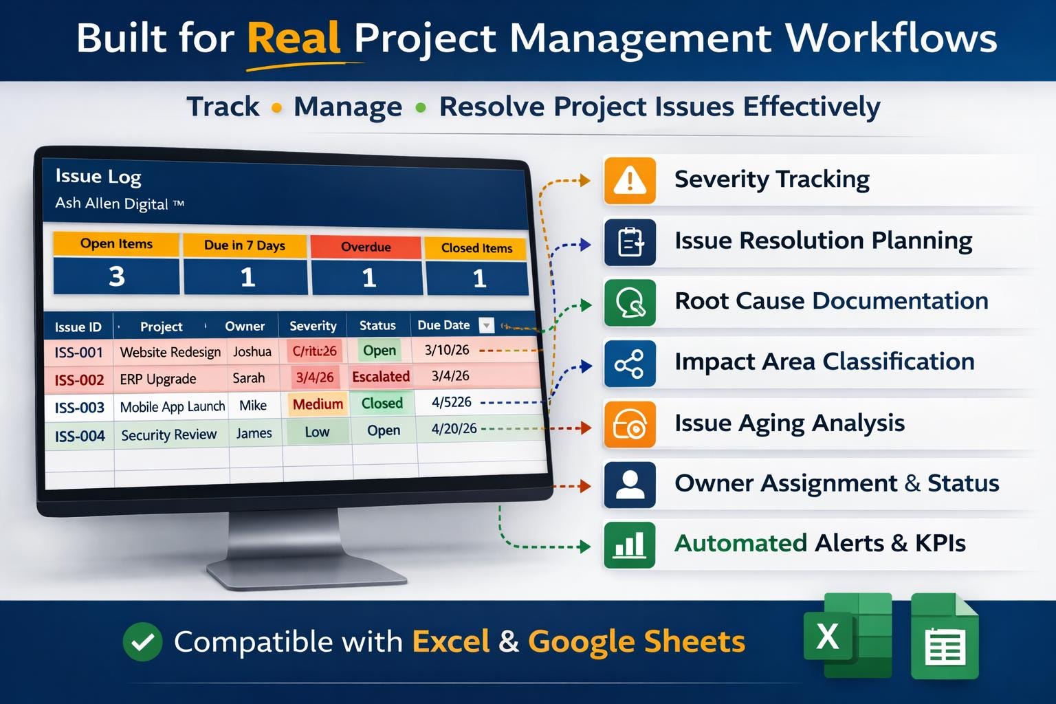 Project Issue Log Tracker