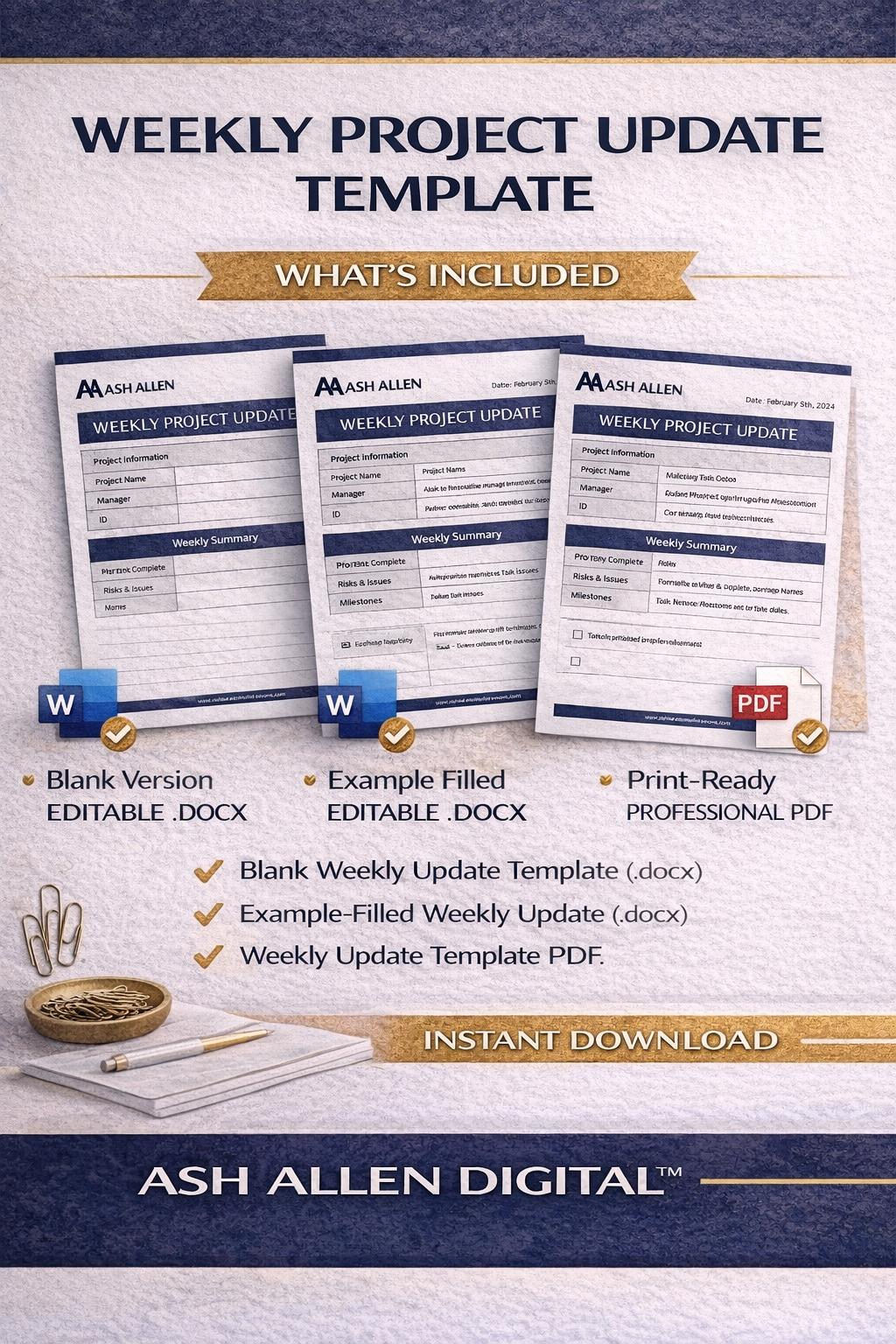Weekly Project Status Report Template