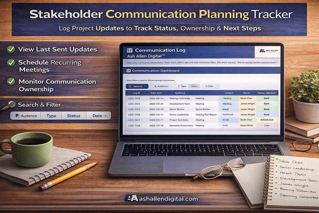 Project Communication Plan Excel Template