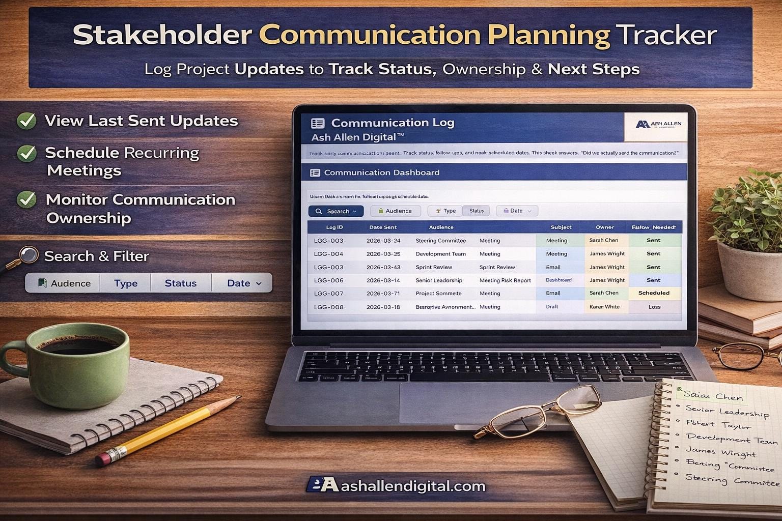 Project Communication Plan Excel Template