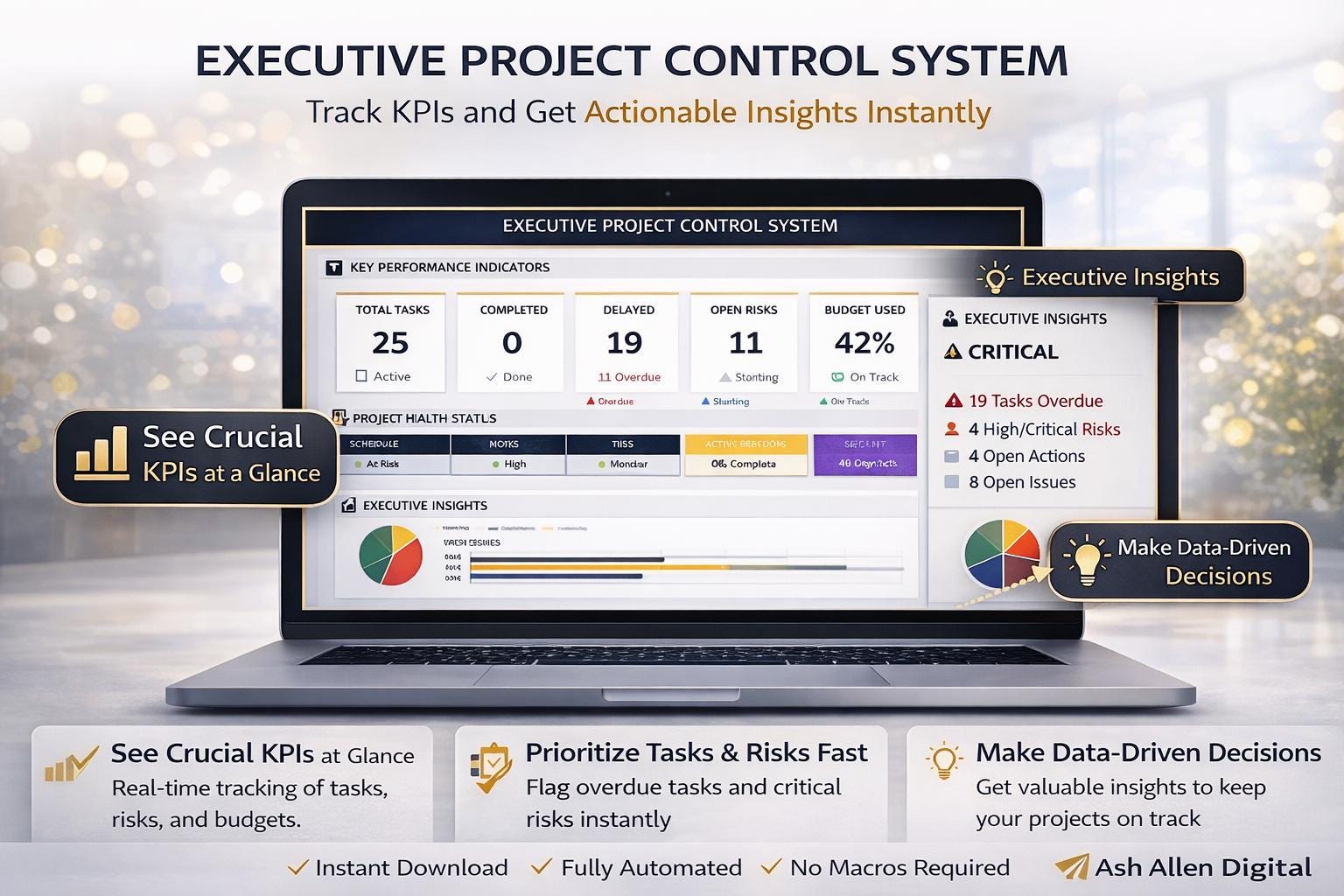 Multi-Project Tracker Excel Dashboard