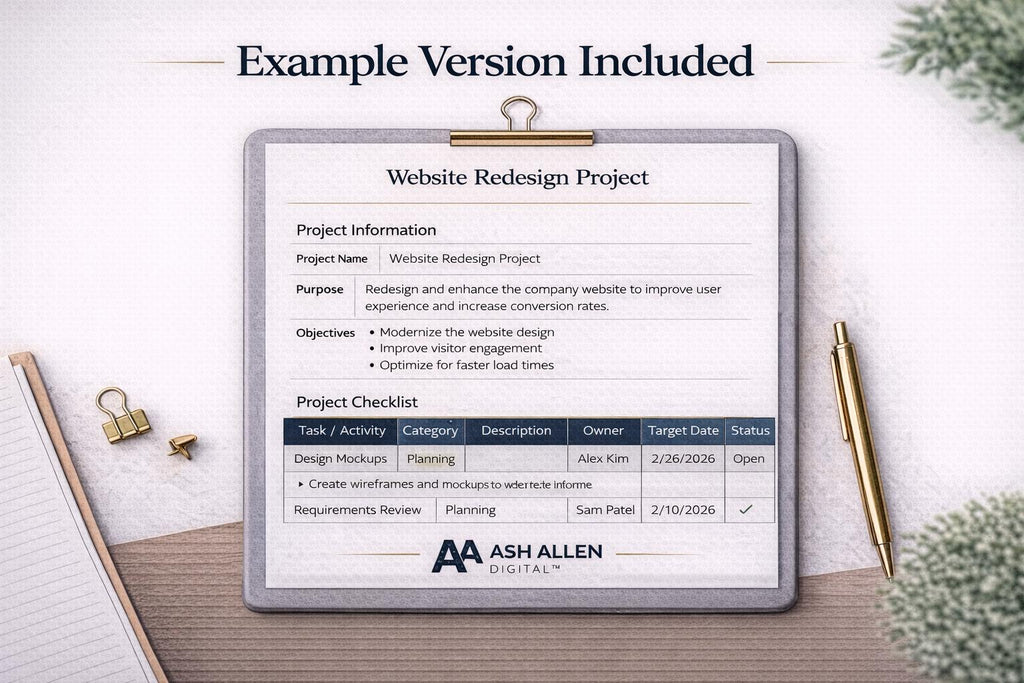 Project Checklist Template