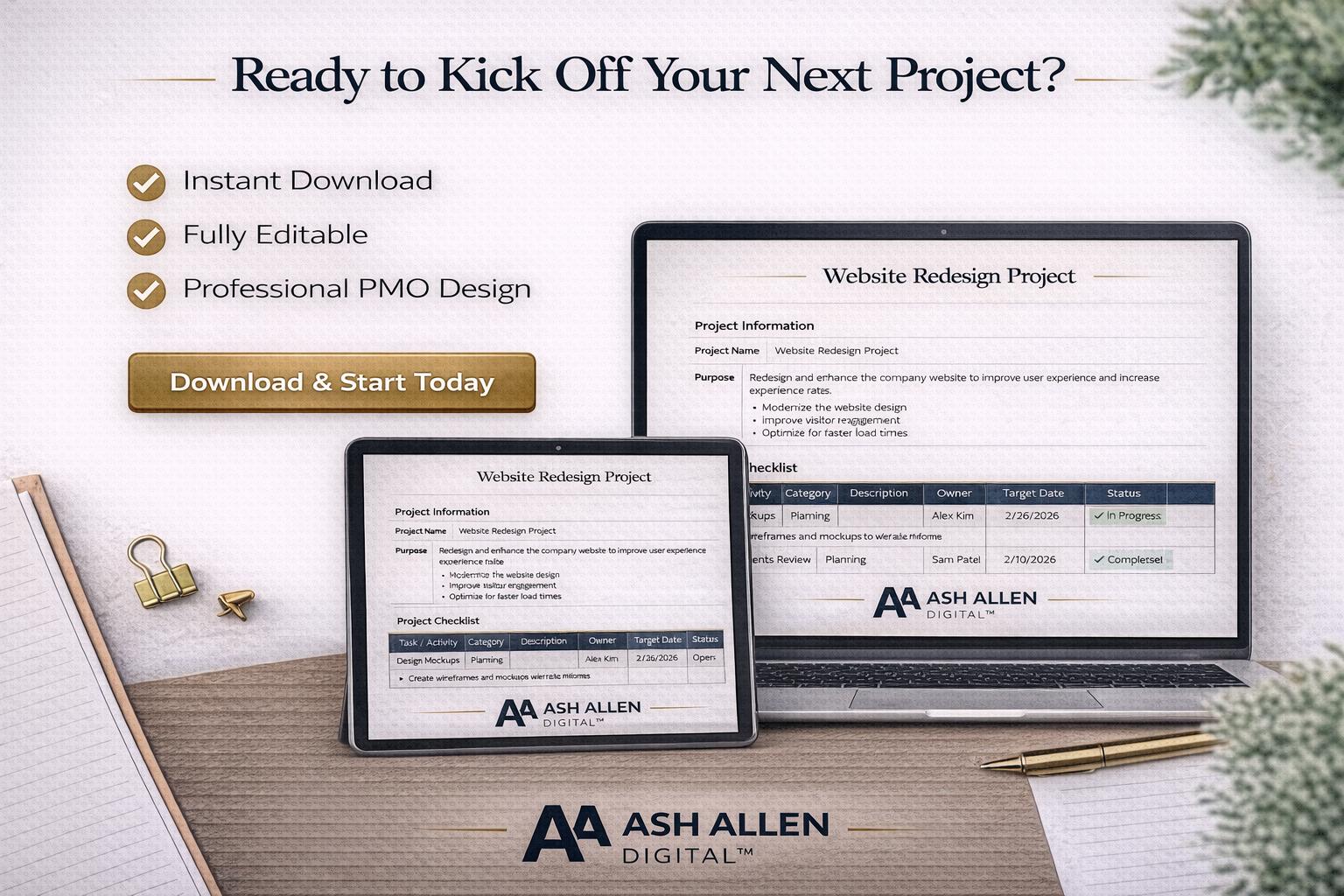Project Kickoff Checklist Template