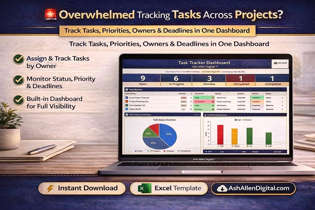 Task Tracker Dashboard Excel Template