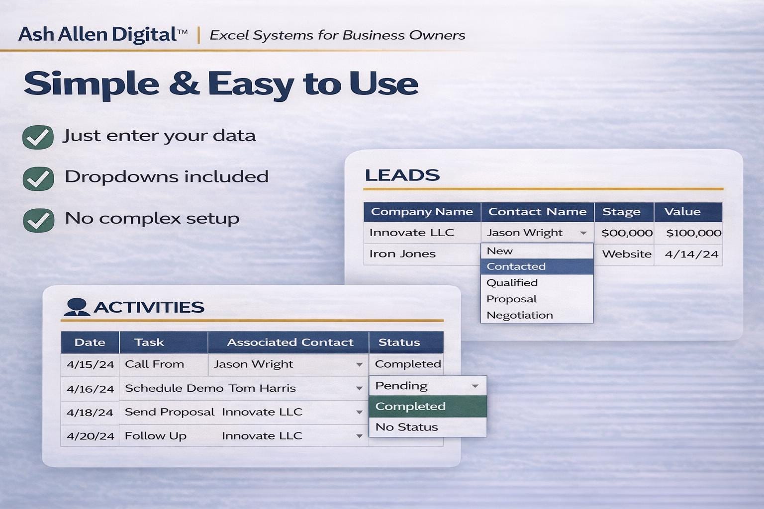 Sales CRM Excel Template