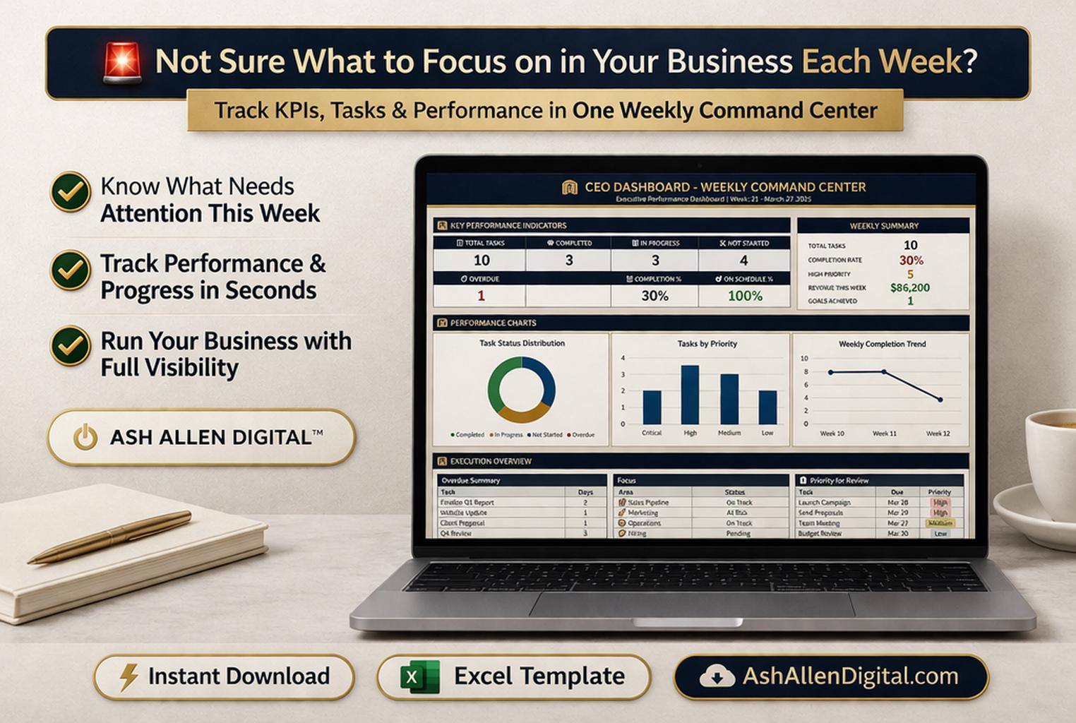 CEO Dashboard Excel Template