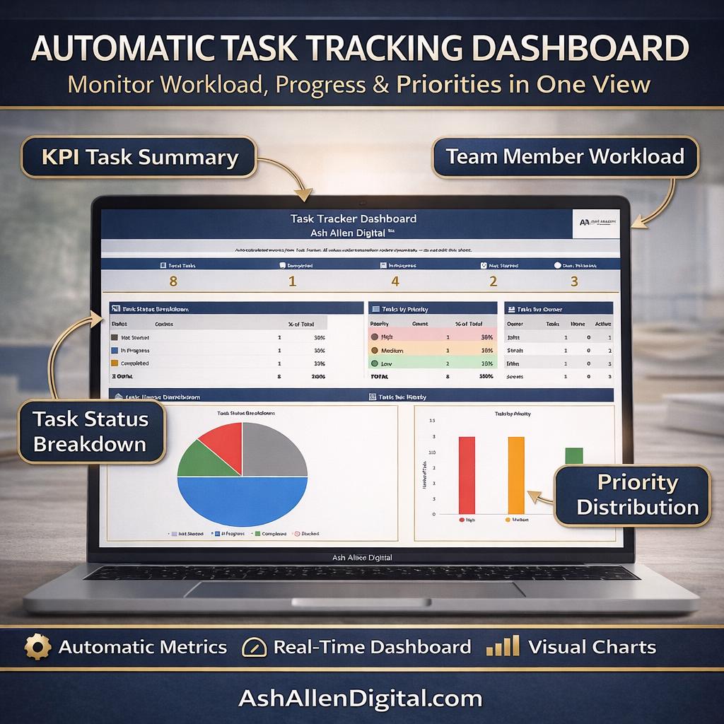 Task Tracker Dashboard Excel Template