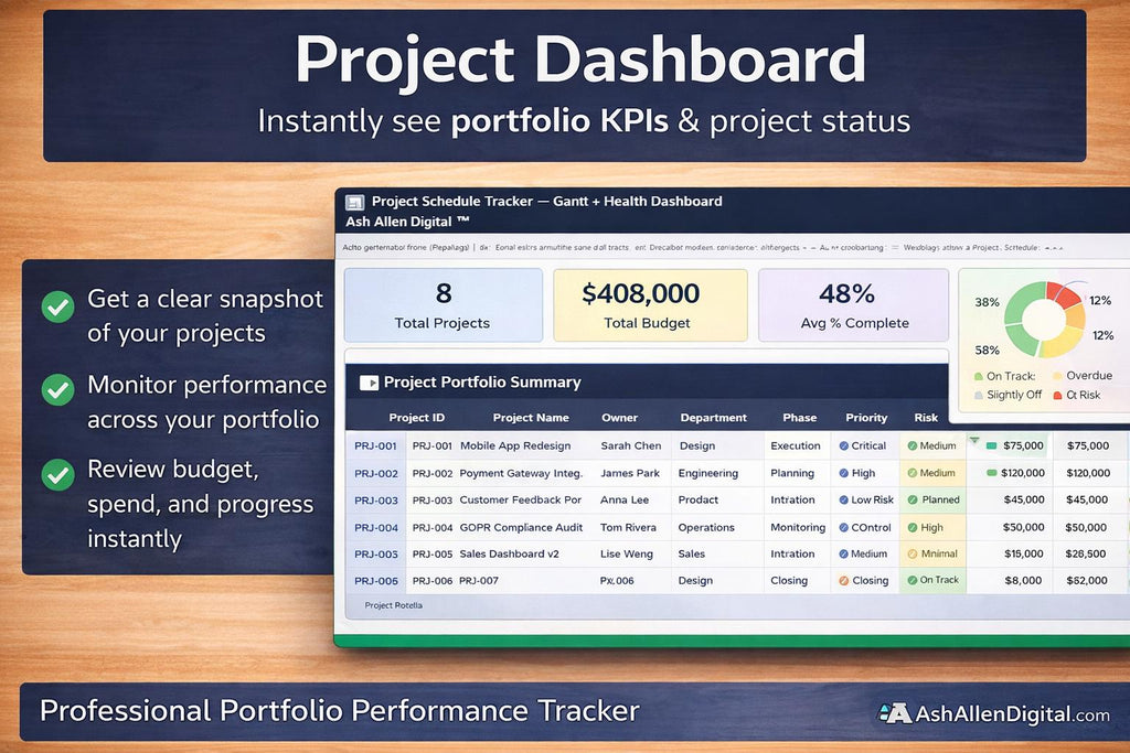 Project Schedule Tracker Excel Template