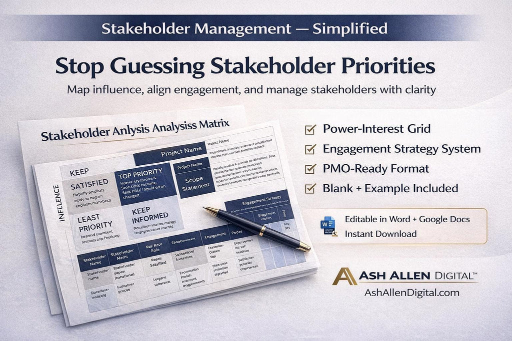 Stakeholder Analysis Matrix Template
