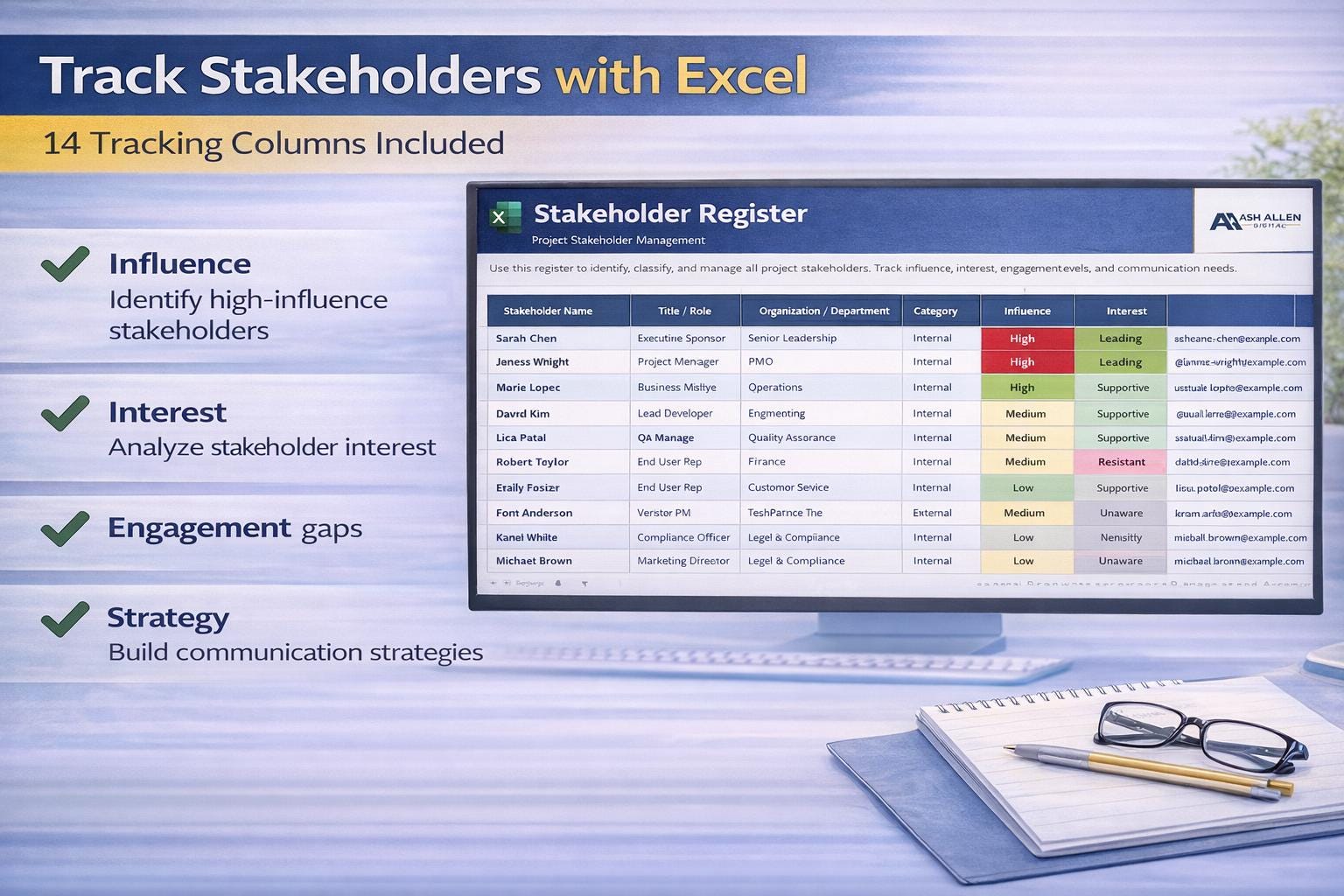 Excel Stakeholder Register Template