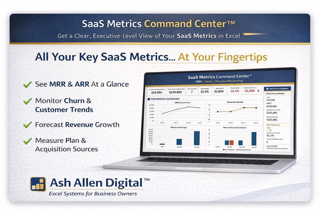 SaaS Dashboard Excel Template