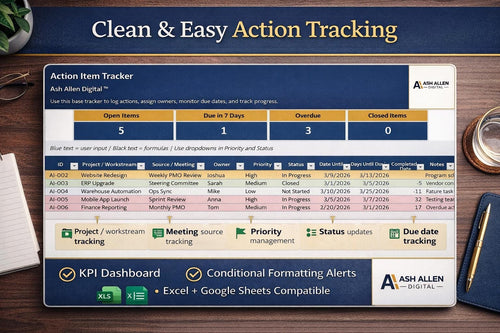 Action Item Tracker Excel Template