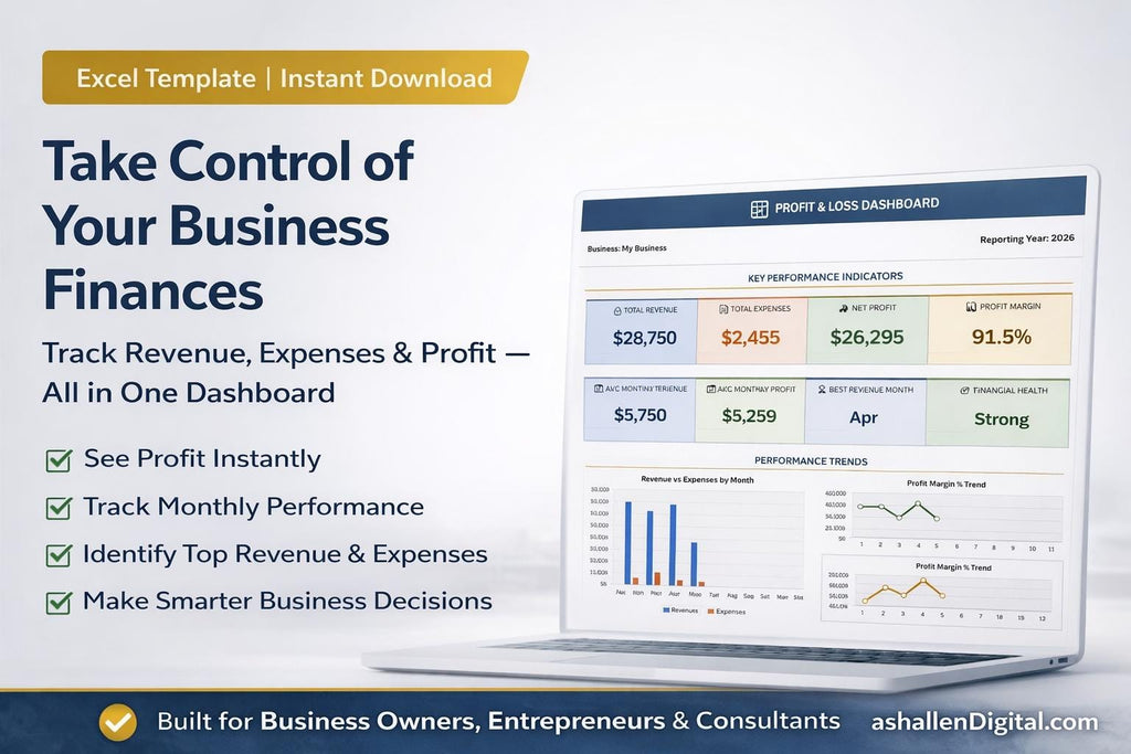 Profit and Loss Dashboard Excel