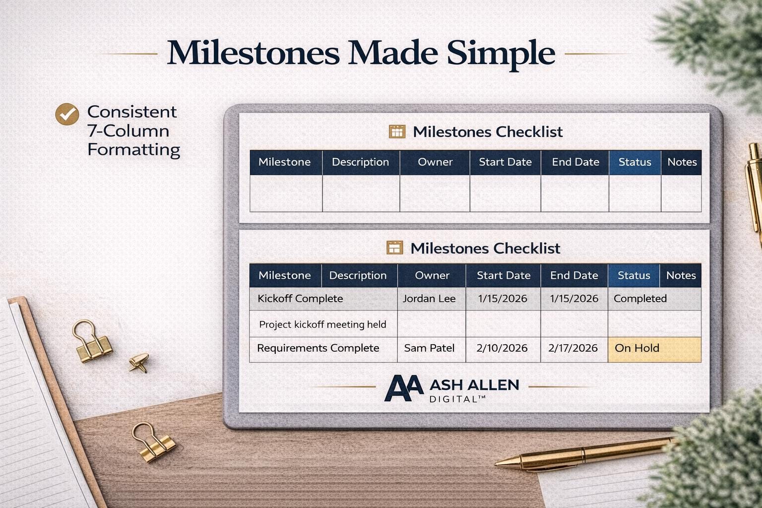 Project Checklist Template