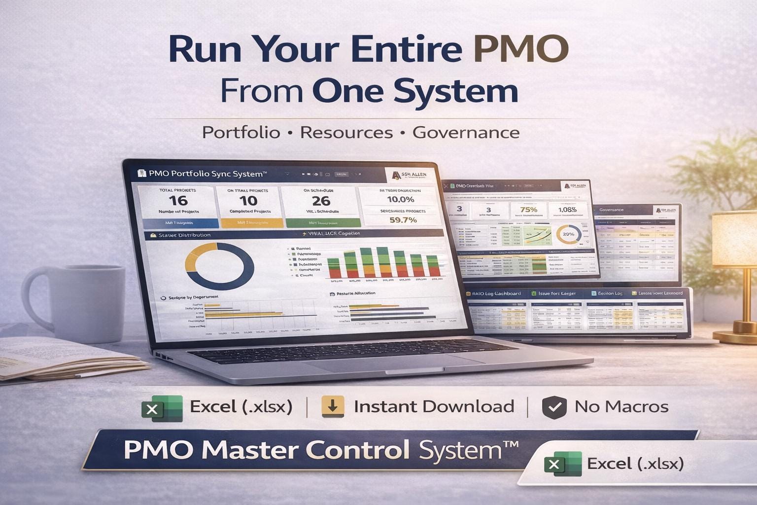 PMO Resource Dashboard Excel Bundle