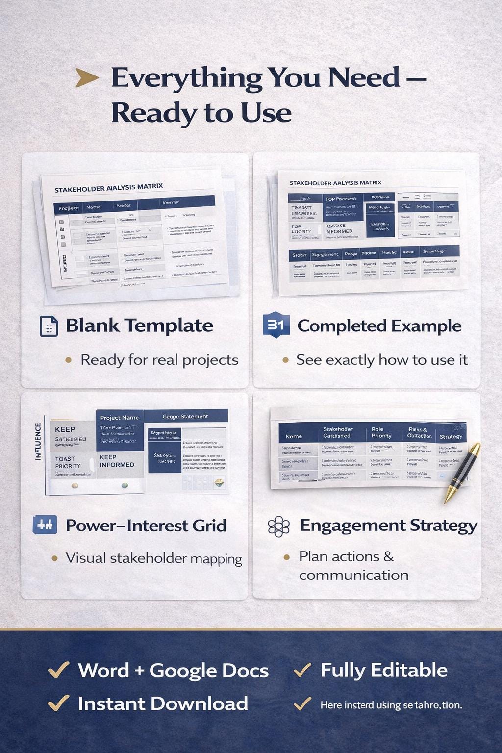 Stakeholder Analysis Matrix Template