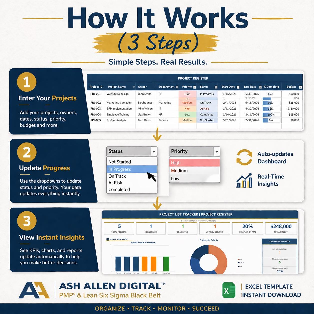 Project List Tracker Excel Template