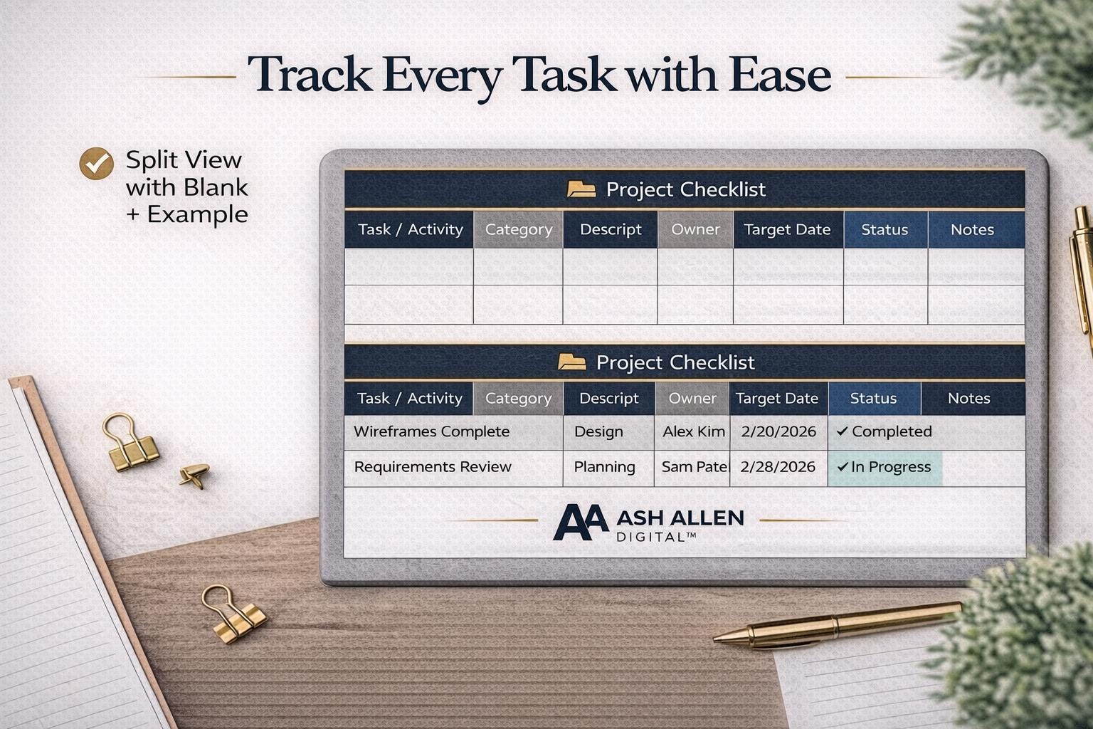 Project Checklist Template