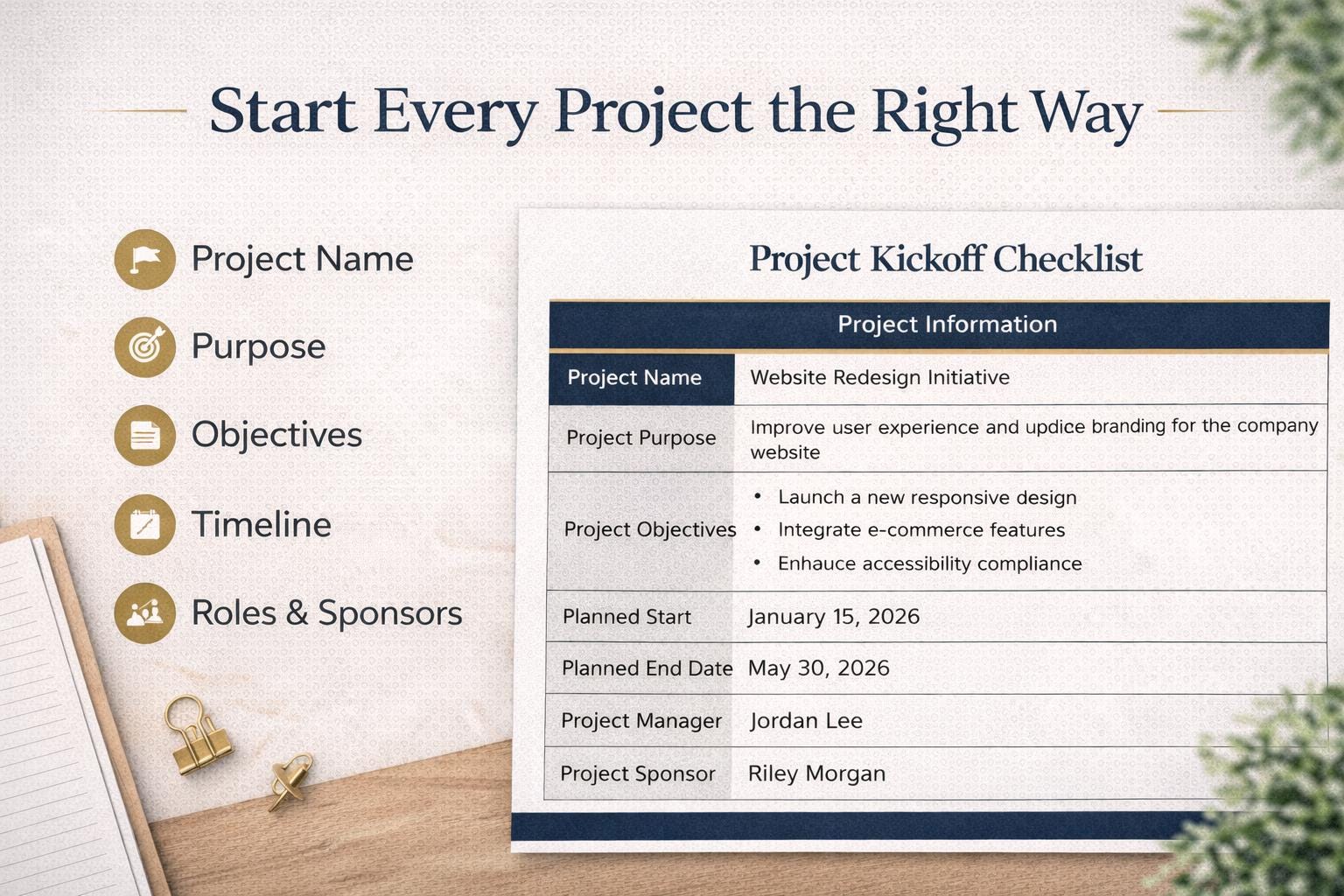 Project Checklist Template