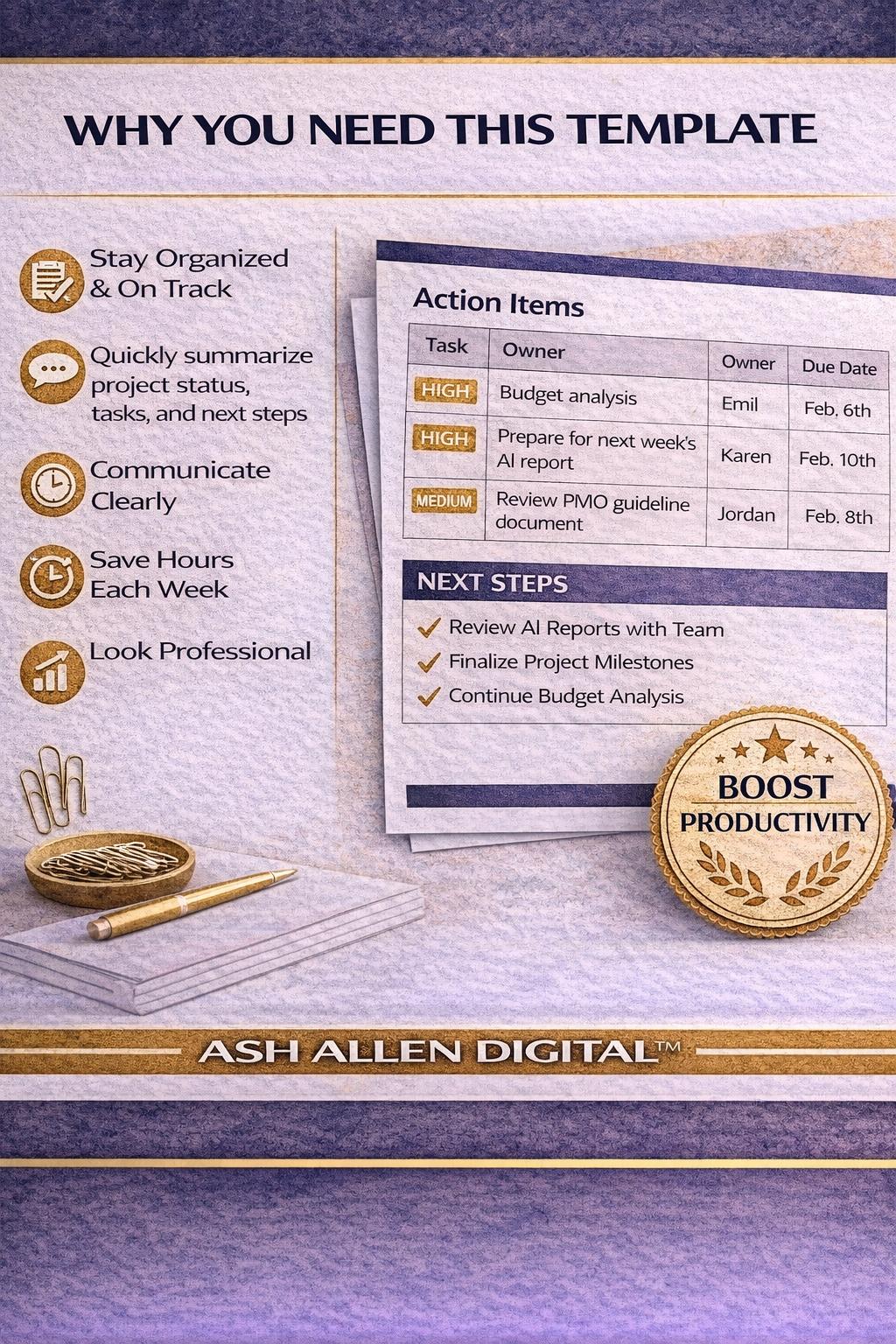 Weekly Project Status Report Template