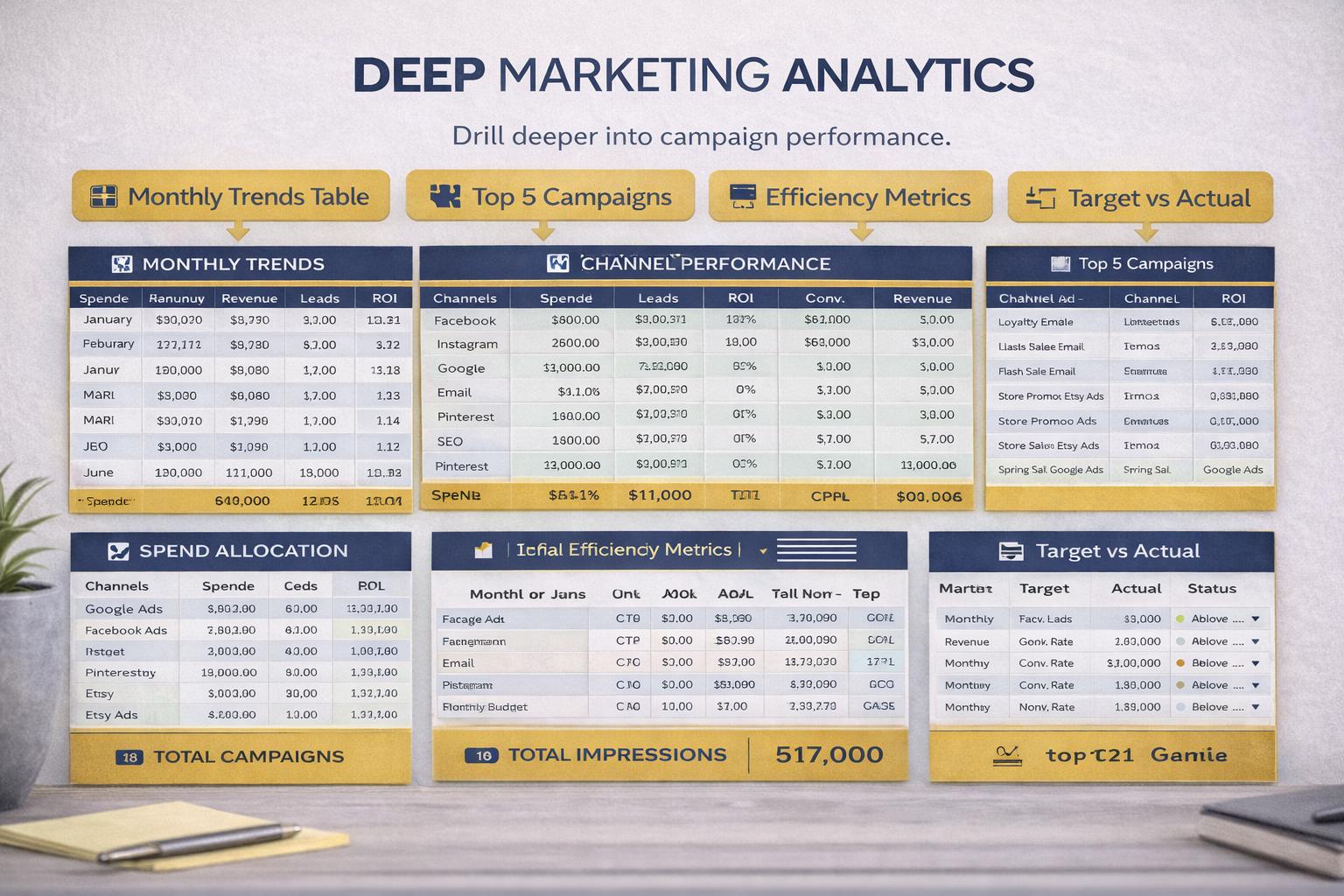 Marketing Dashboard Excel Template