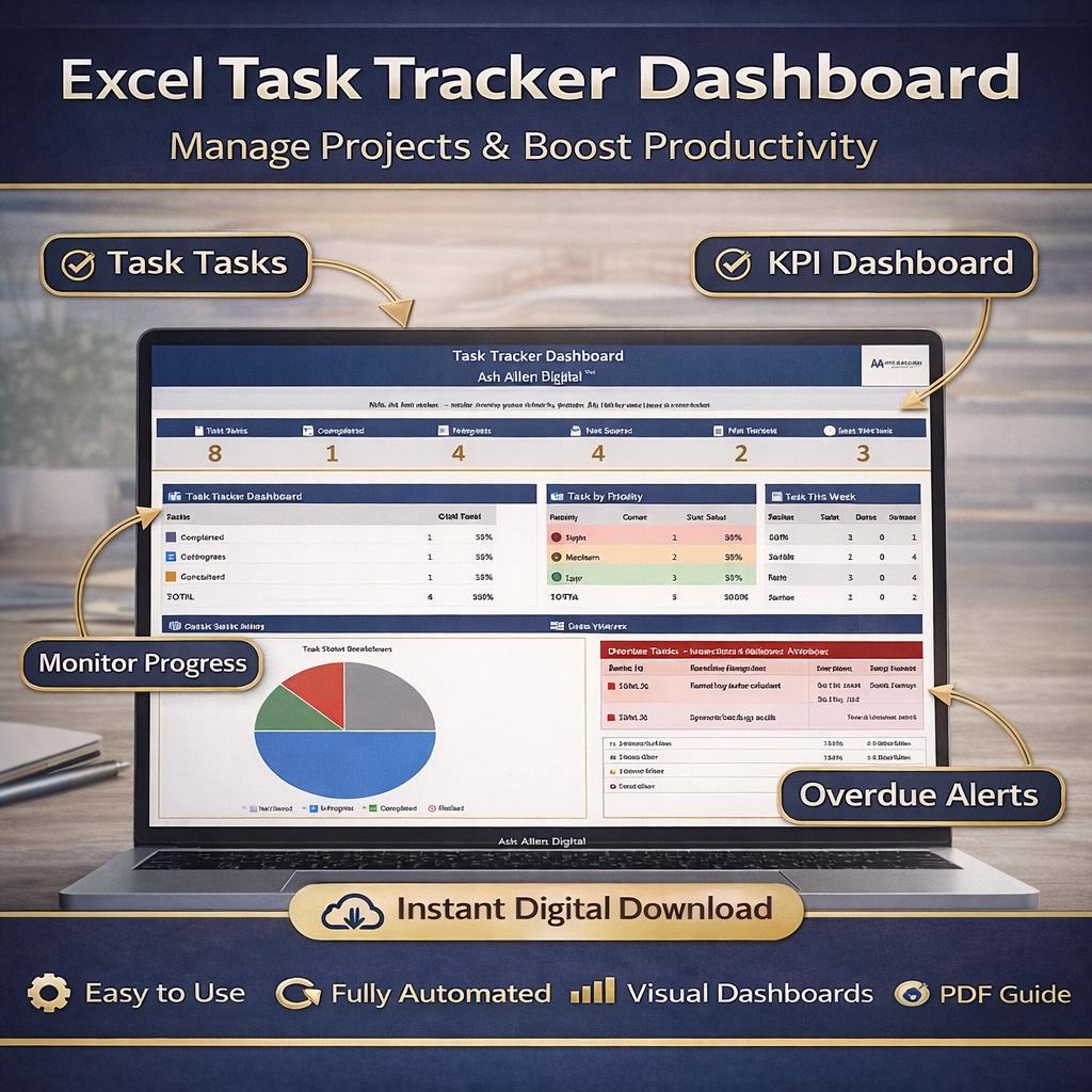 Task Tracker Dashboard Excel Template