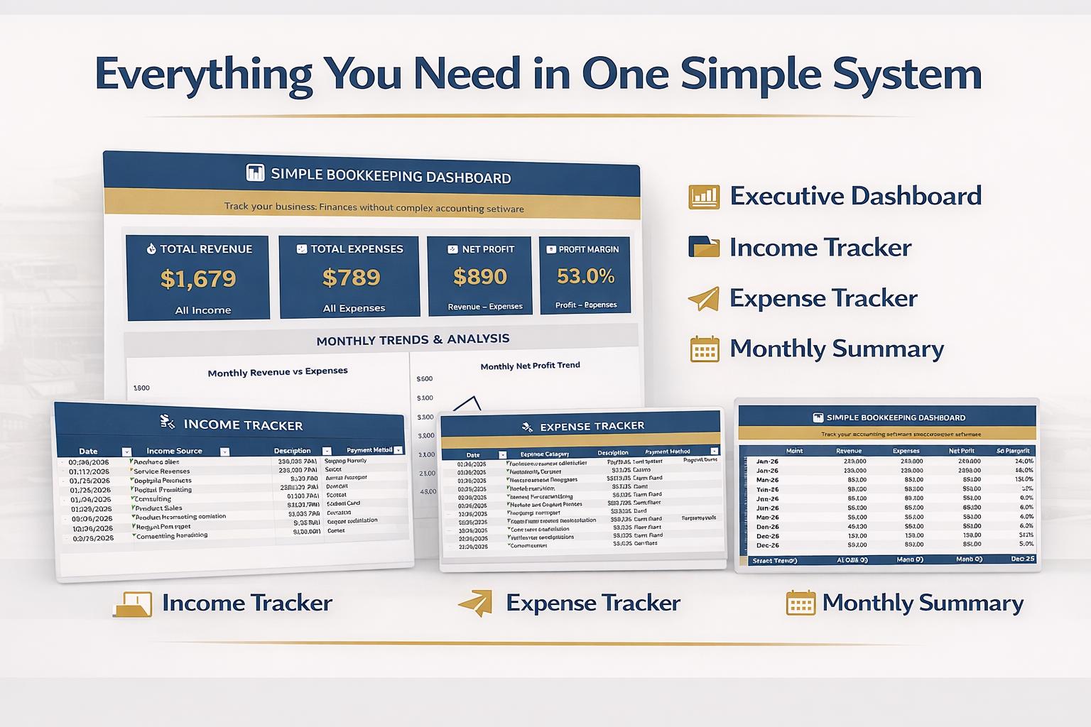 Simple Bookkeeping System Excel