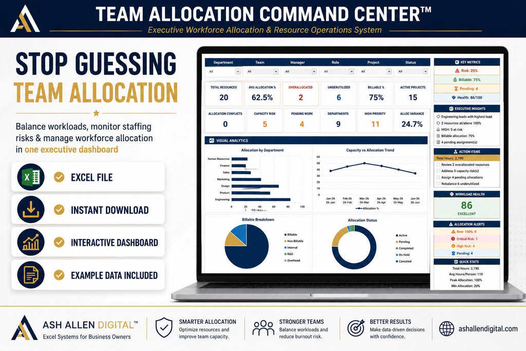 Team Allocation Dashboard Excel