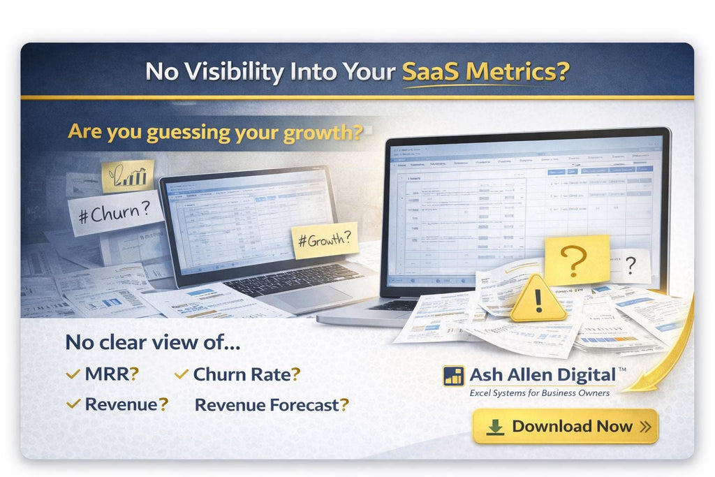 SaaS Dashboard Excel Template