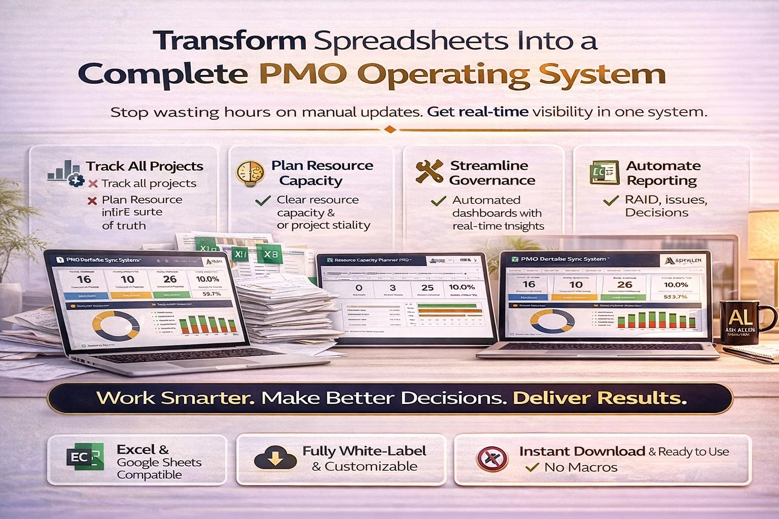 PMO Resource Dashboard Excel Bundle