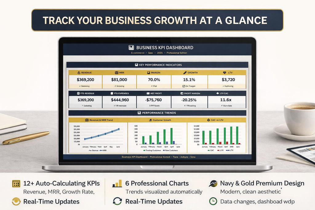 Business KPI Dashboard Excel