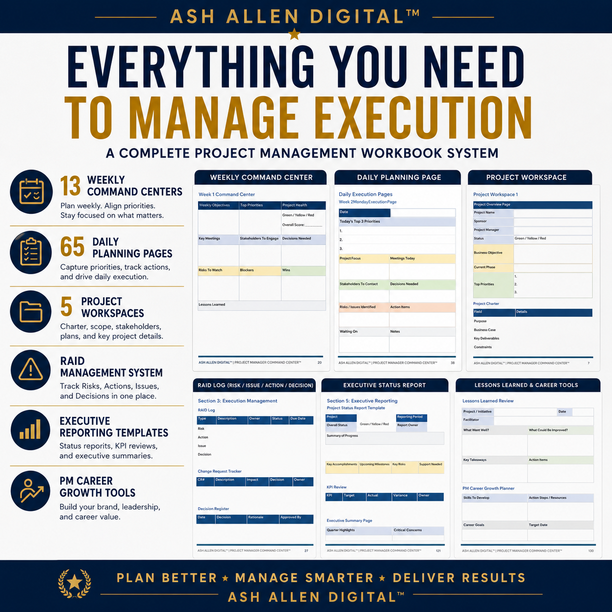 Project Manager Command Center™ | 90-Day Project Execution Workbook