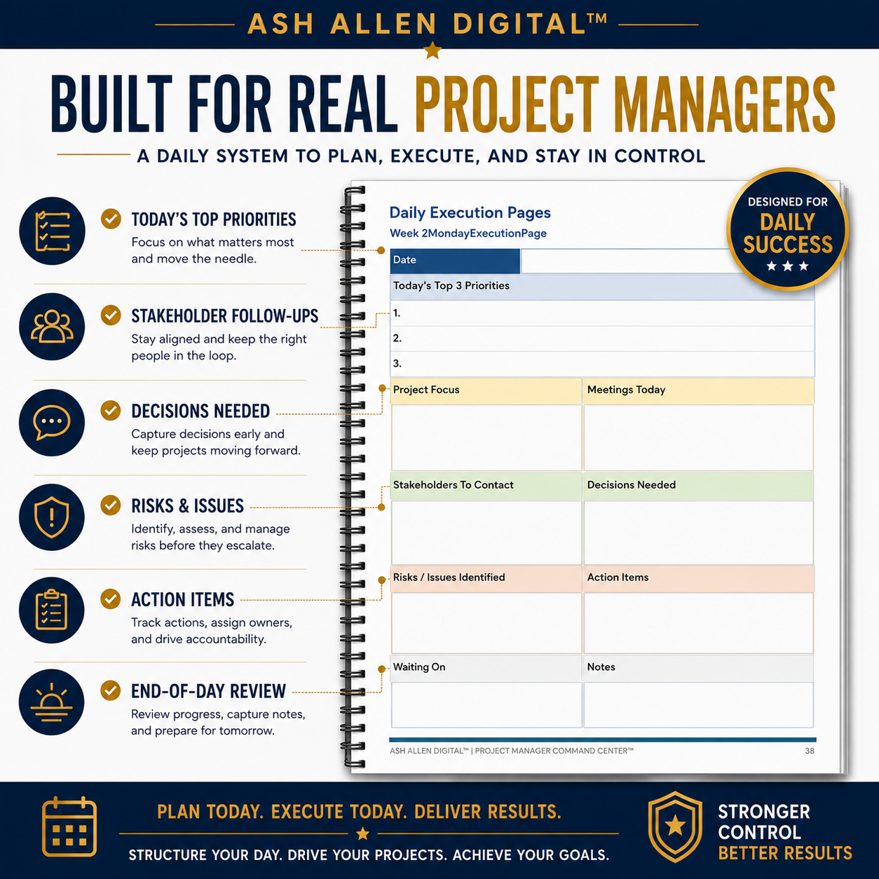 Project Manager Command Center™ | 90-Day Project Execution Workbook