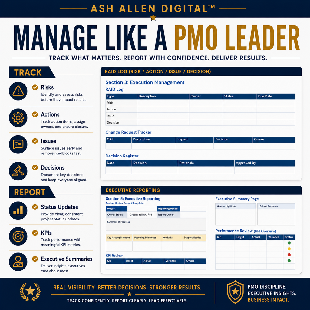 Project Manager Command Center™ | 90-Day Project Execution Workbook