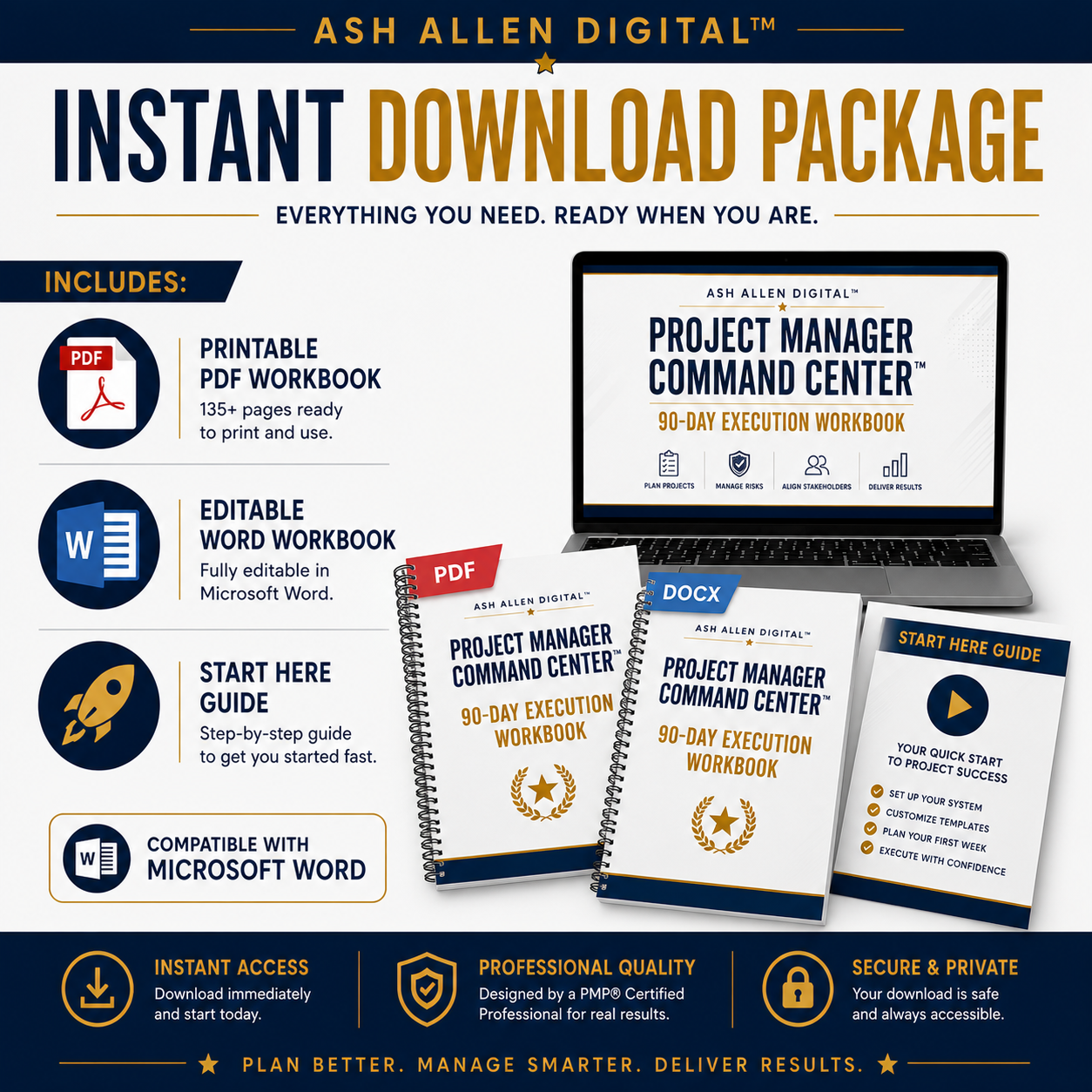 Project Manager Command Center™ | 90-Day Project Execution Workbook