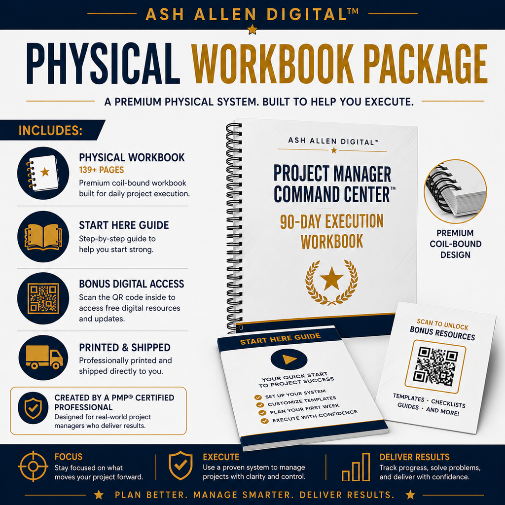 Project Manager Command Center™ | 90-Day Project Execution Workbook (Physical Edition)