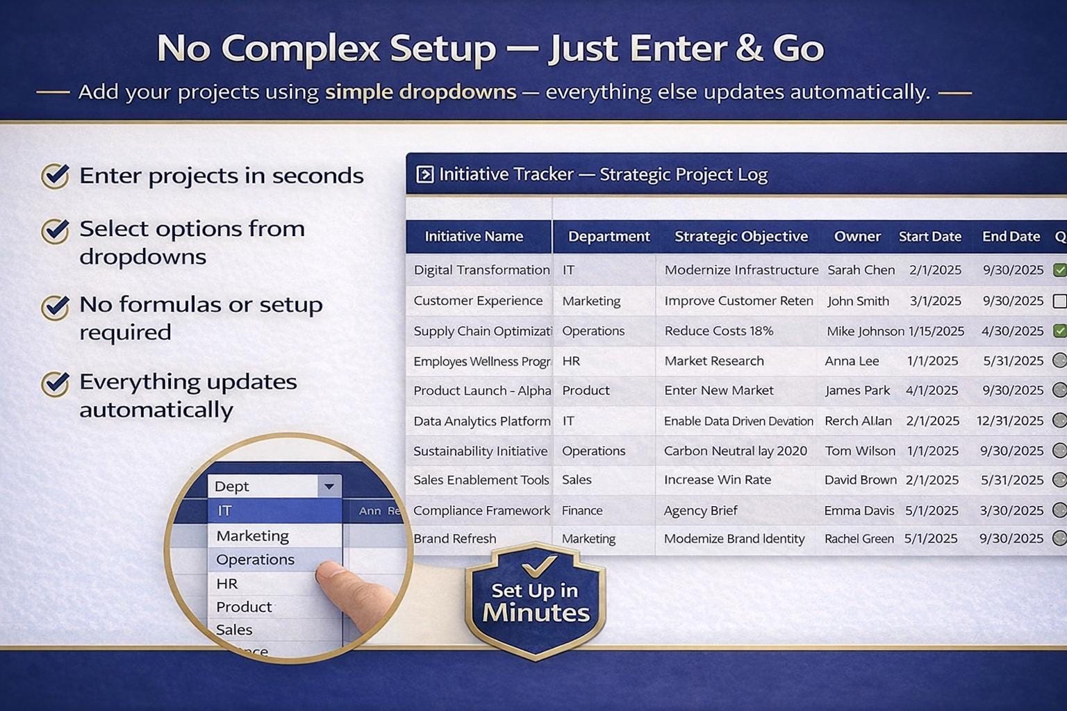 Project Roadmap Excel Template