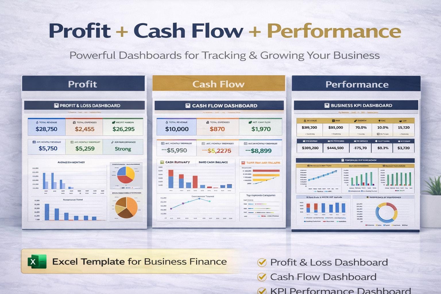 Cash Flow Forecast Excel Command Center Bundle